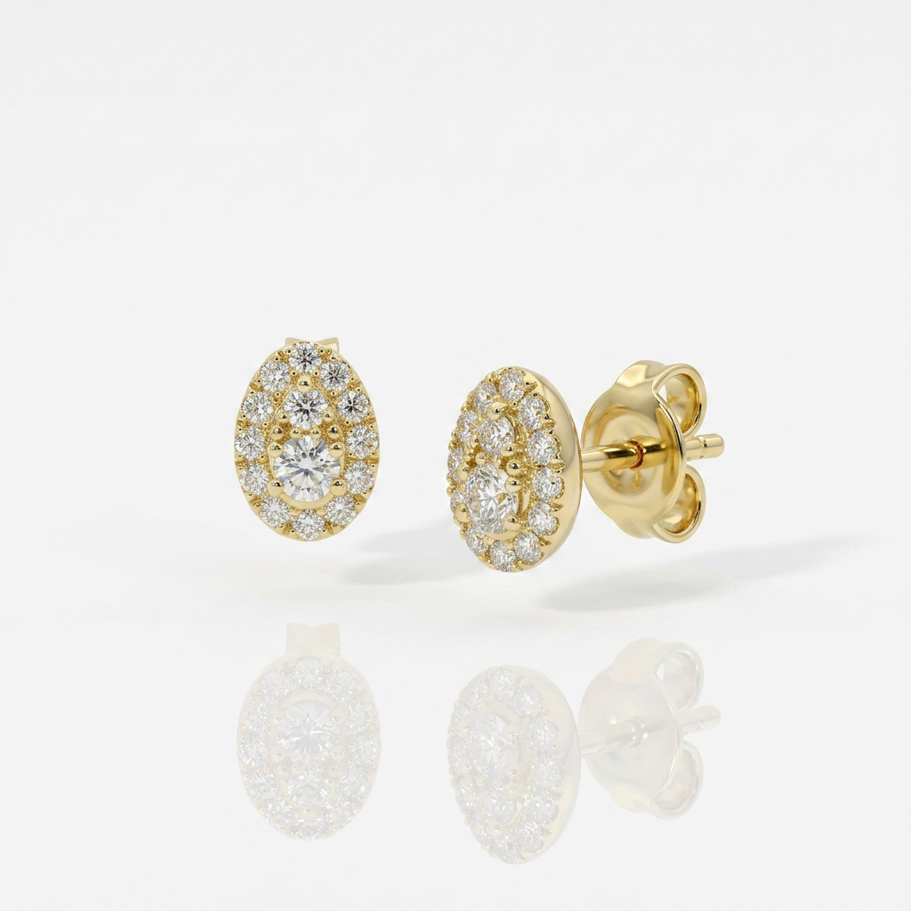 Orecchini Goccia Diamanti Bianchi 0.39 kt in Oro Giallo