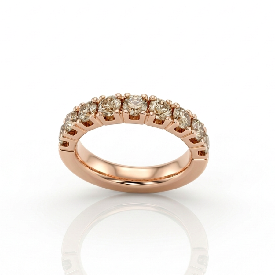 Fedina Half Eternity Diamanti Brown Oro Rosa