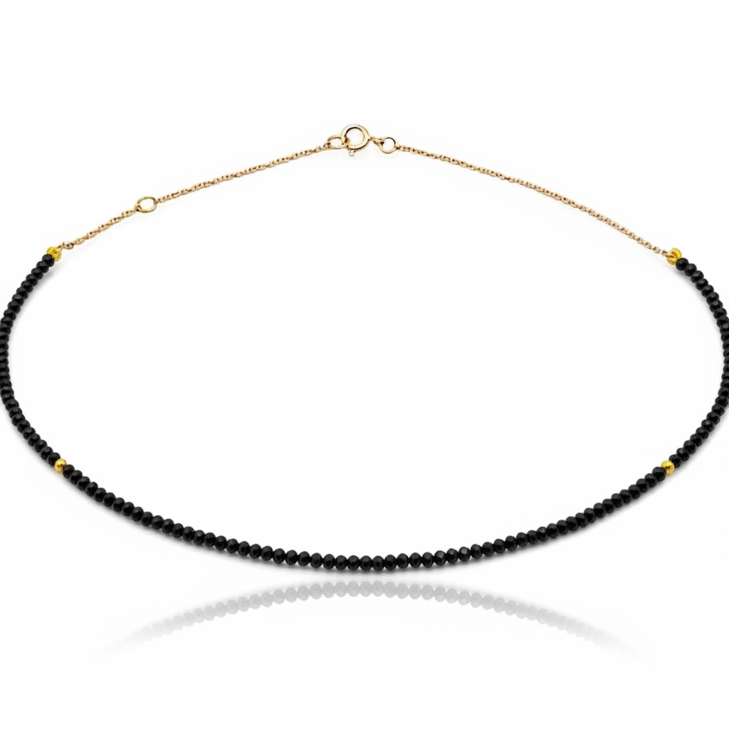 Collana pietre spinelli neri