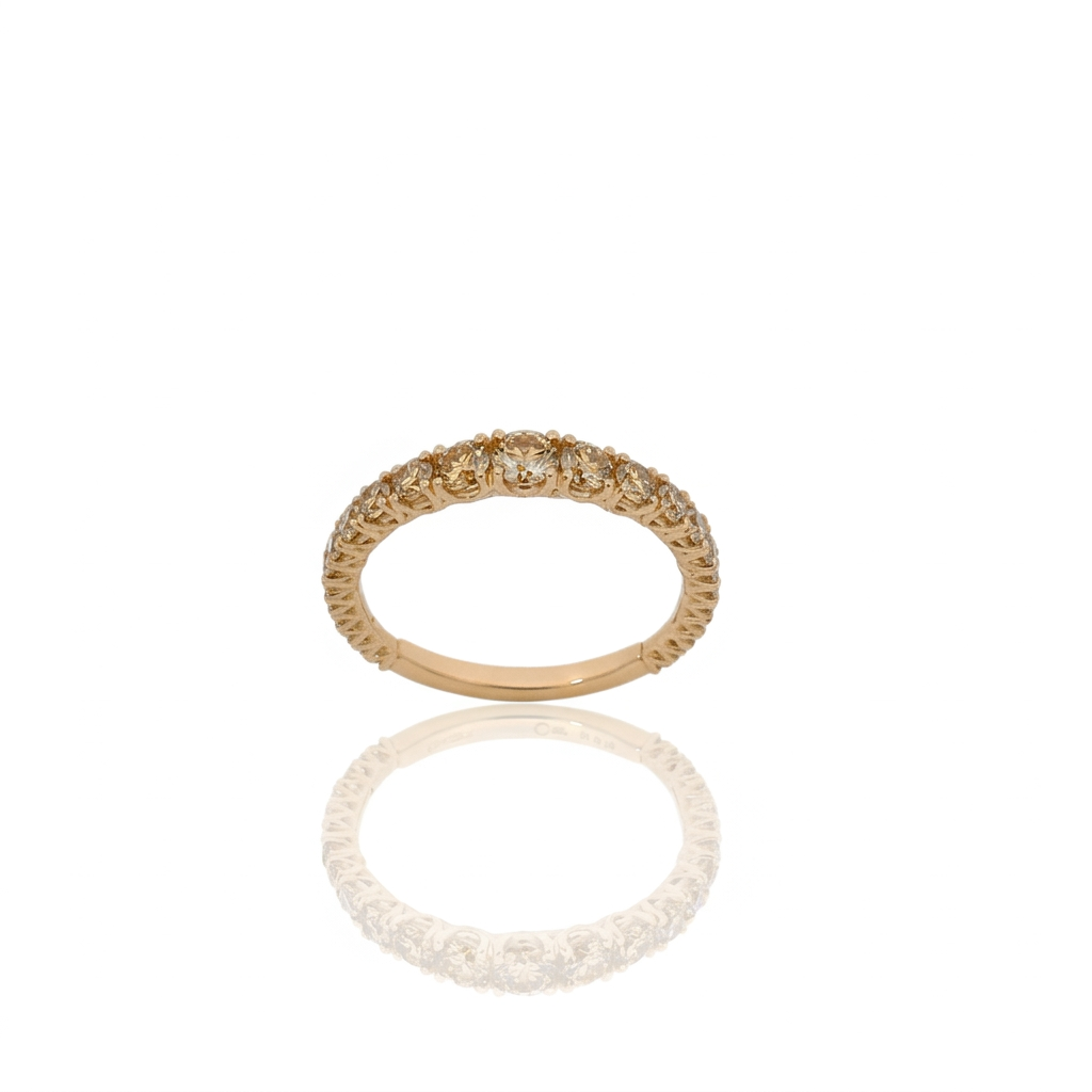 Fedina Scalata Diamanti Brown 0.81kt Oro Rosa