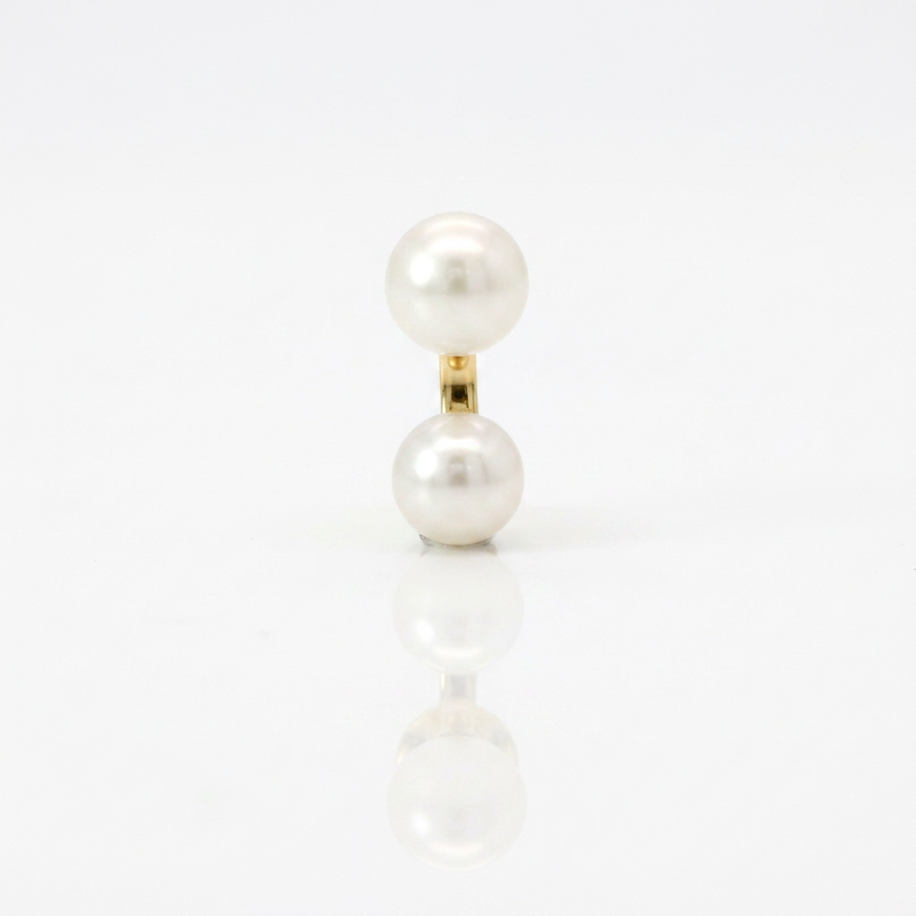 Mono Orecchino Perla Freshwater Sospesa 6,5 mm in Oro Giallo 9kt
