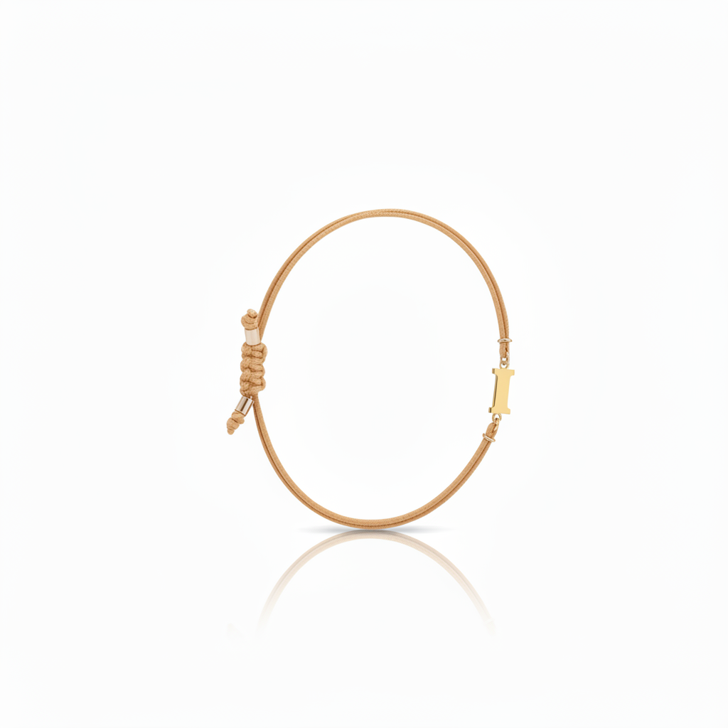 Initial bracelet on black cord