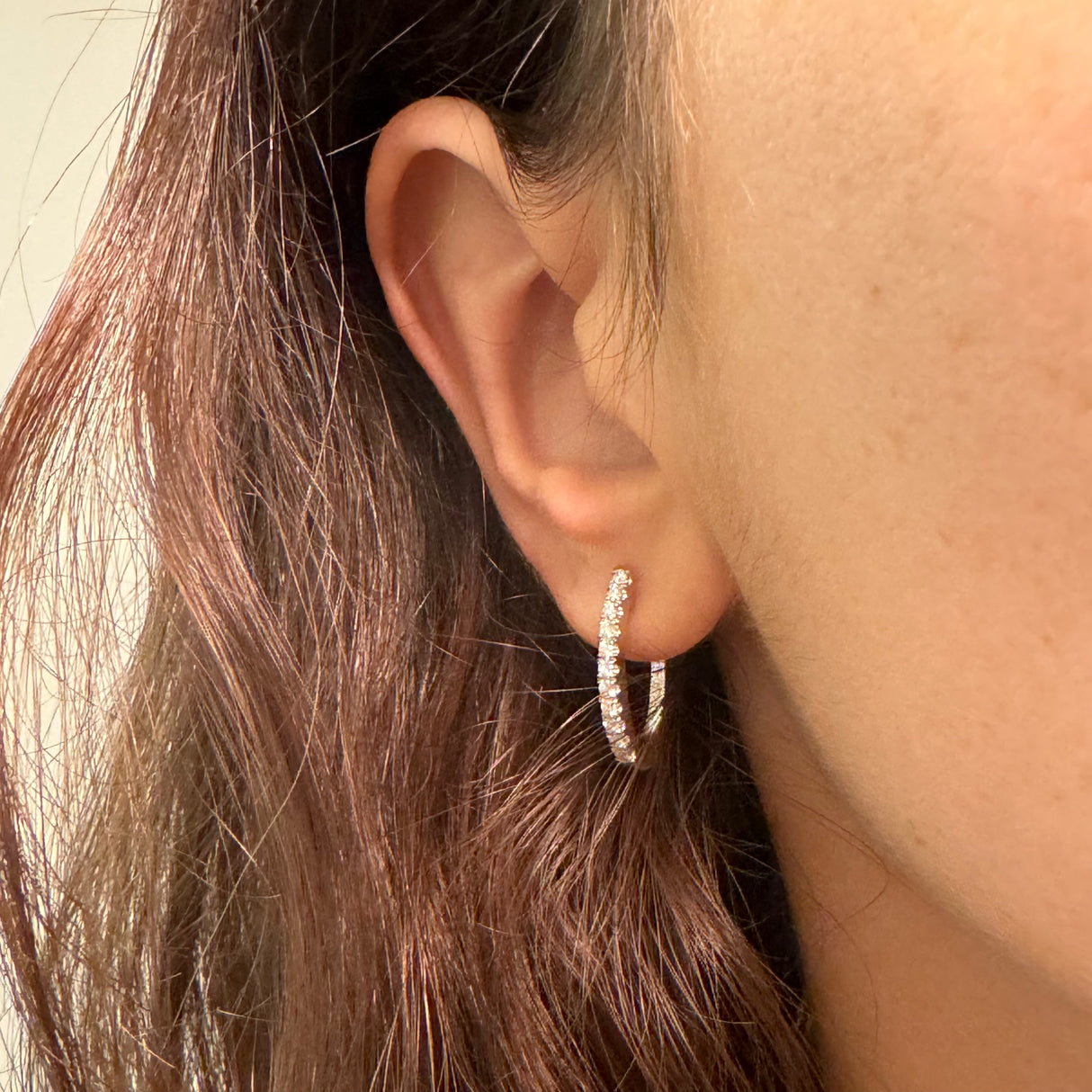 Orecchini Ovali Diamanti Bianchi 0.54t in Oro Bianco-Orecchini-GRANARELLI-Gioielleria Granarelli