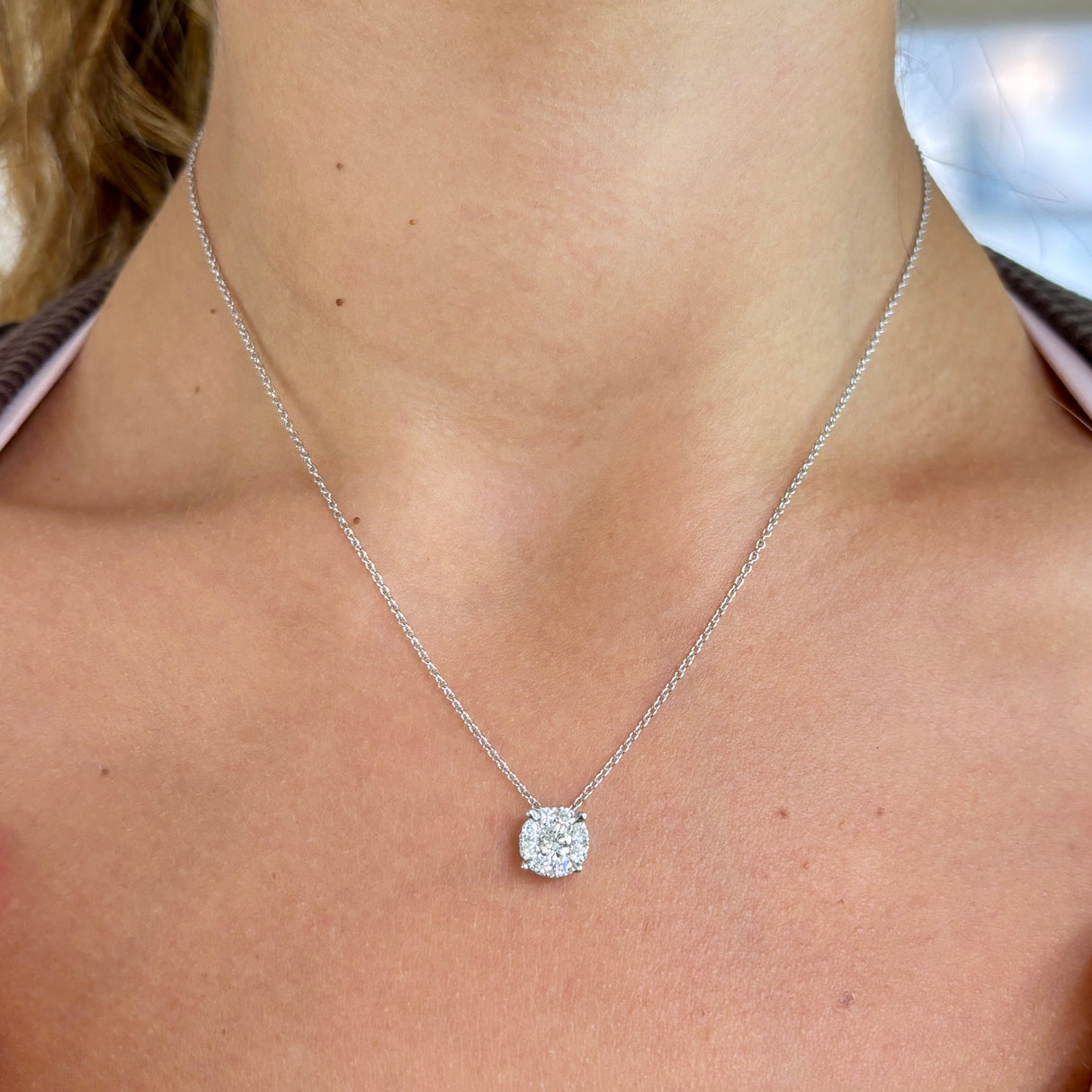 Illusion Diamond Light Point Choker-Halskette aus 0,63 kt Weißgold