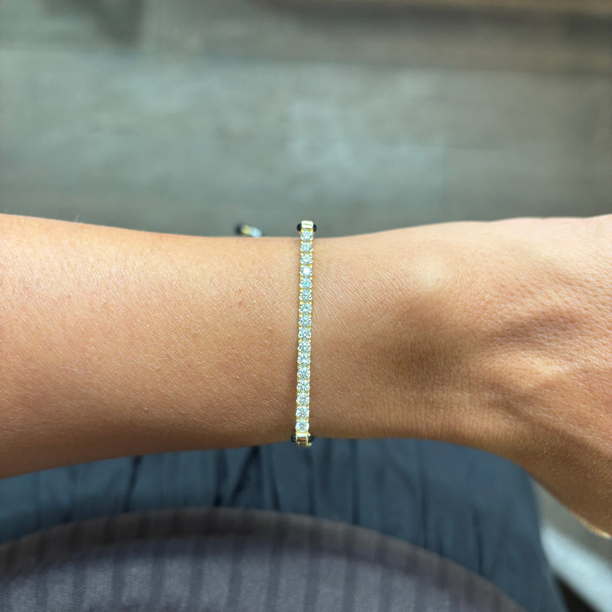 Bracciale Barretta Cordino Nautico misura GRANDE- Oro Giallo 18kt, Diamanti Bianchi