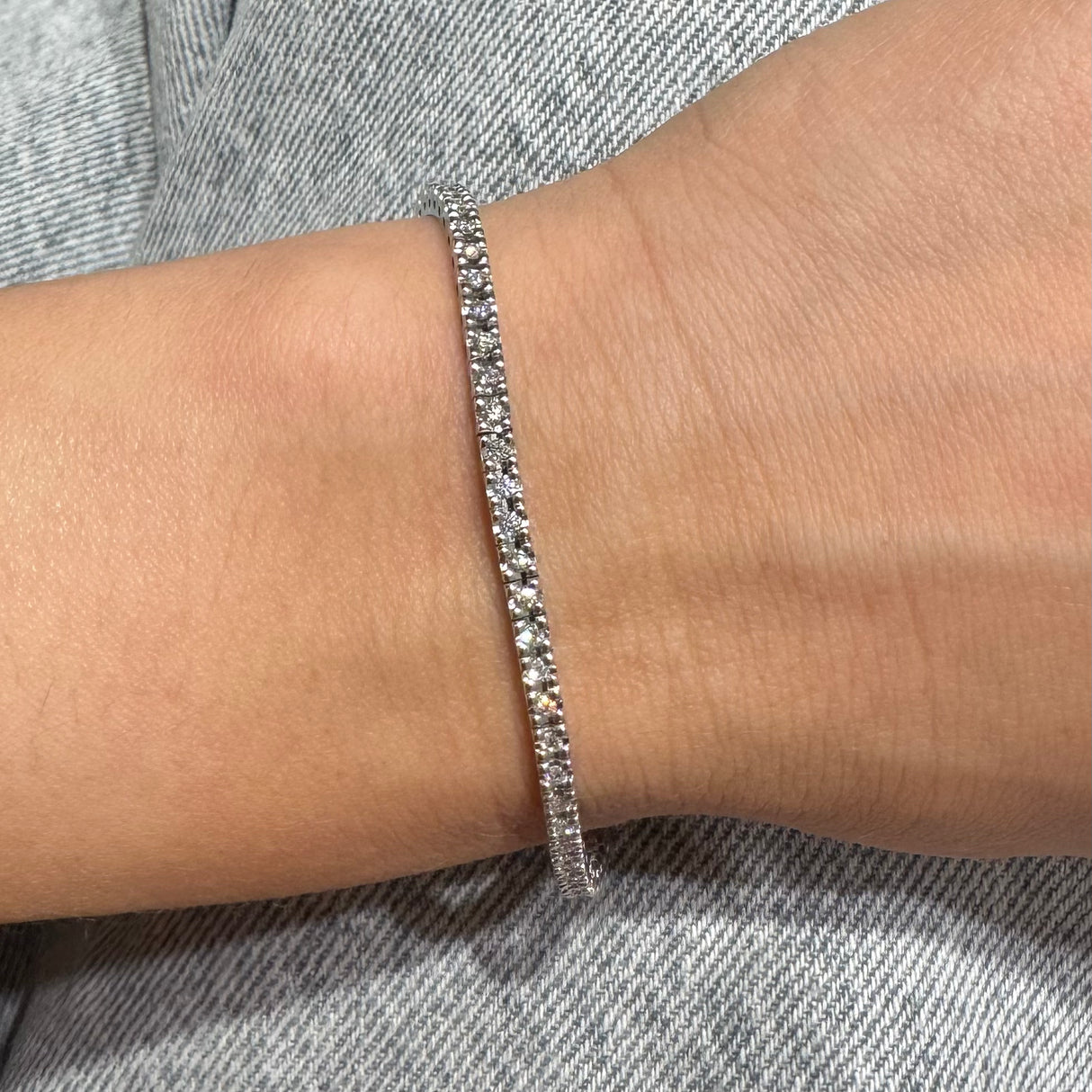 Bracciale Tennis Oro Bianco Diamanti 1.21kt