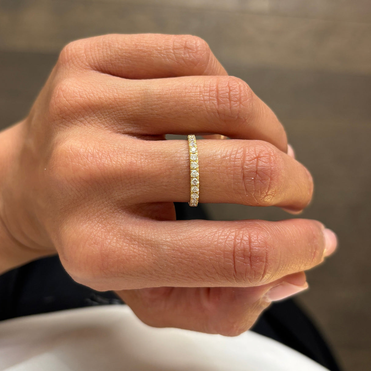 Anello Fedina Light in Oro Giallo e Diamanti 0.28