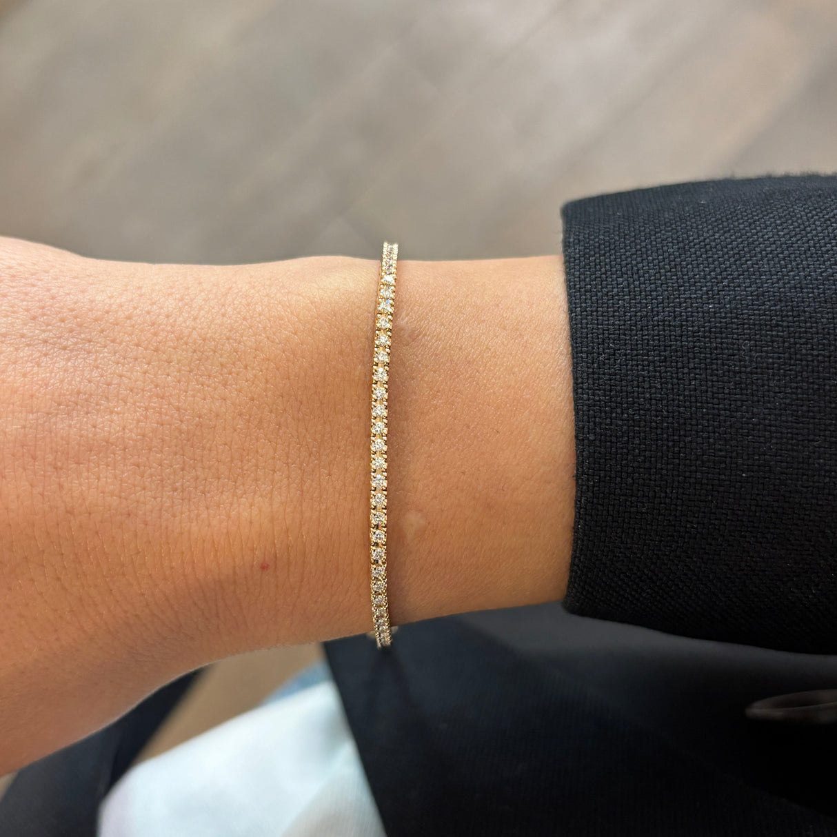 Bracciale Tennis Oro Rosa e Diamanti Bianchi 1,20ct