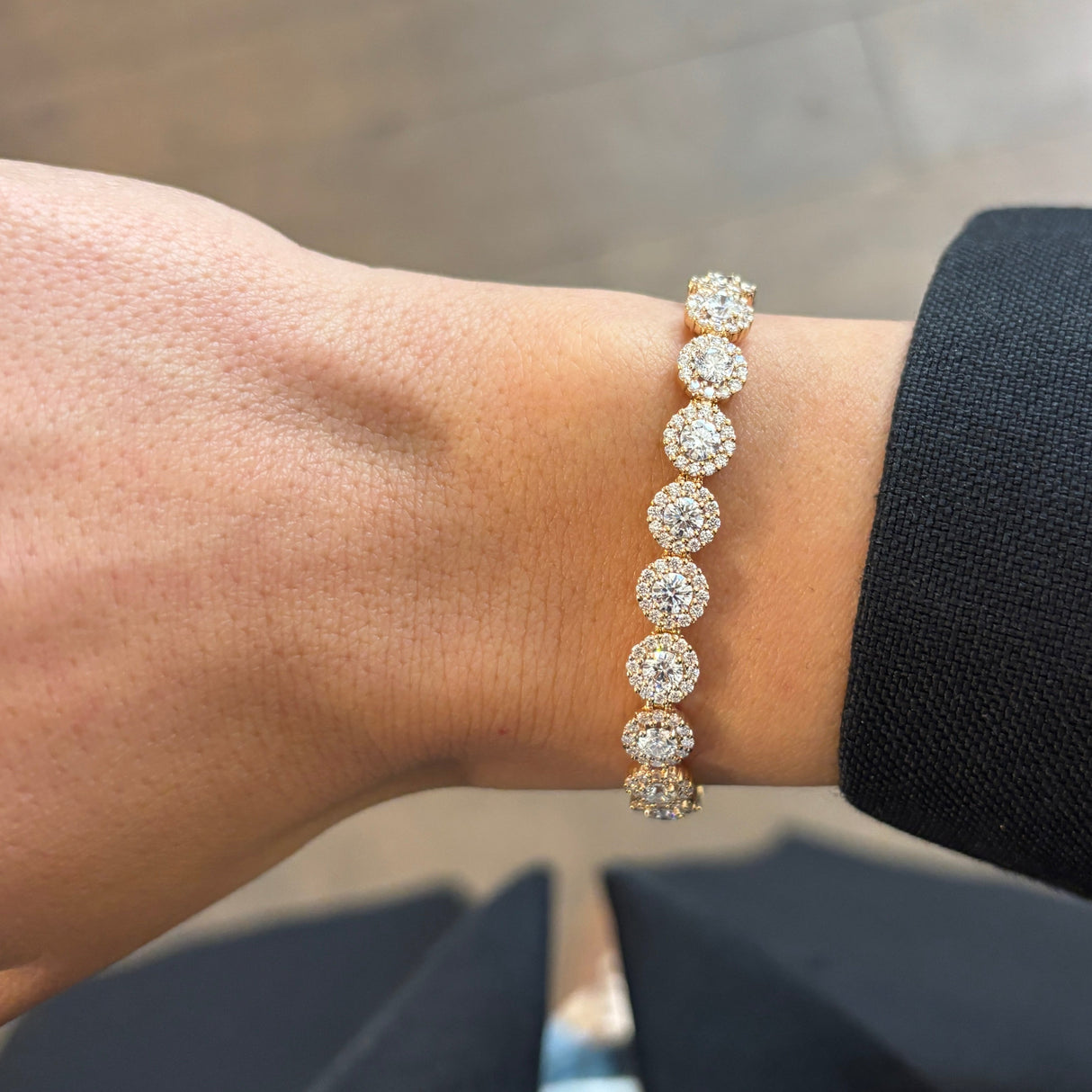 Bracciale Tennis Fantasia Oro Rosa e Diamanti