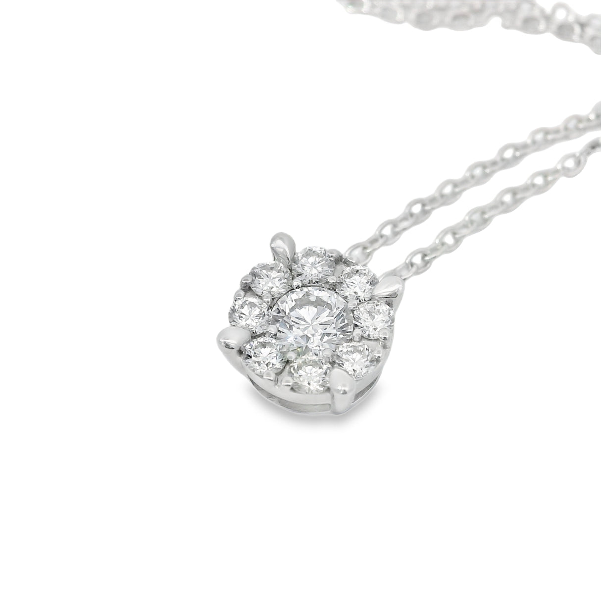 Diamond flower crew 0.49kt in white gold