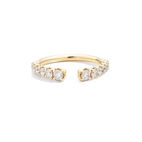 Anello Fedina Aperto Oro Giallo con Diamanti