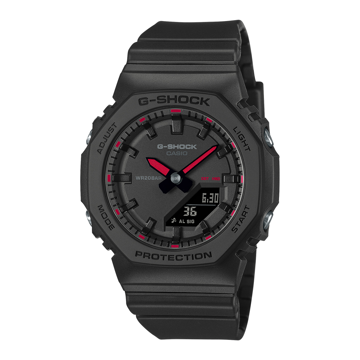 G-Shock Donna GMA-P2100 Nero dettagli Fucsia