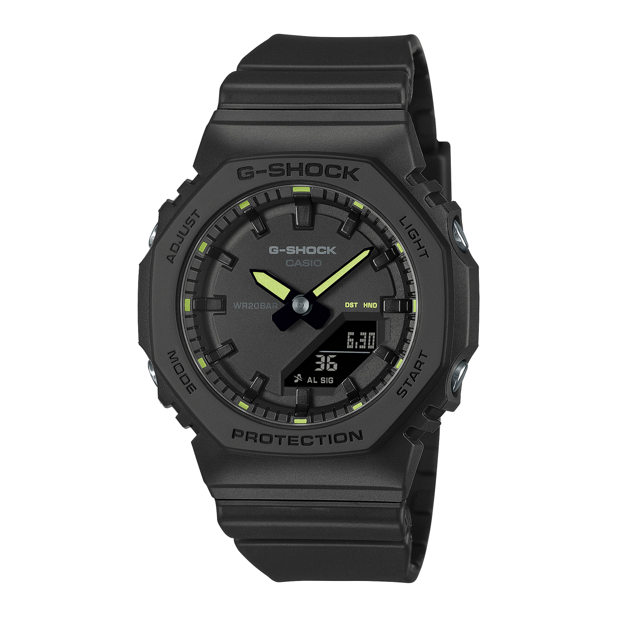 G-Shock Donna GMA-P2100 Nero dettagli Giallo