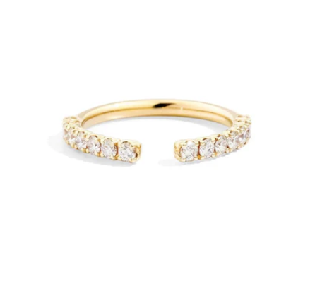 Anello Fedina Aperto Oro Giallo con Diamanti