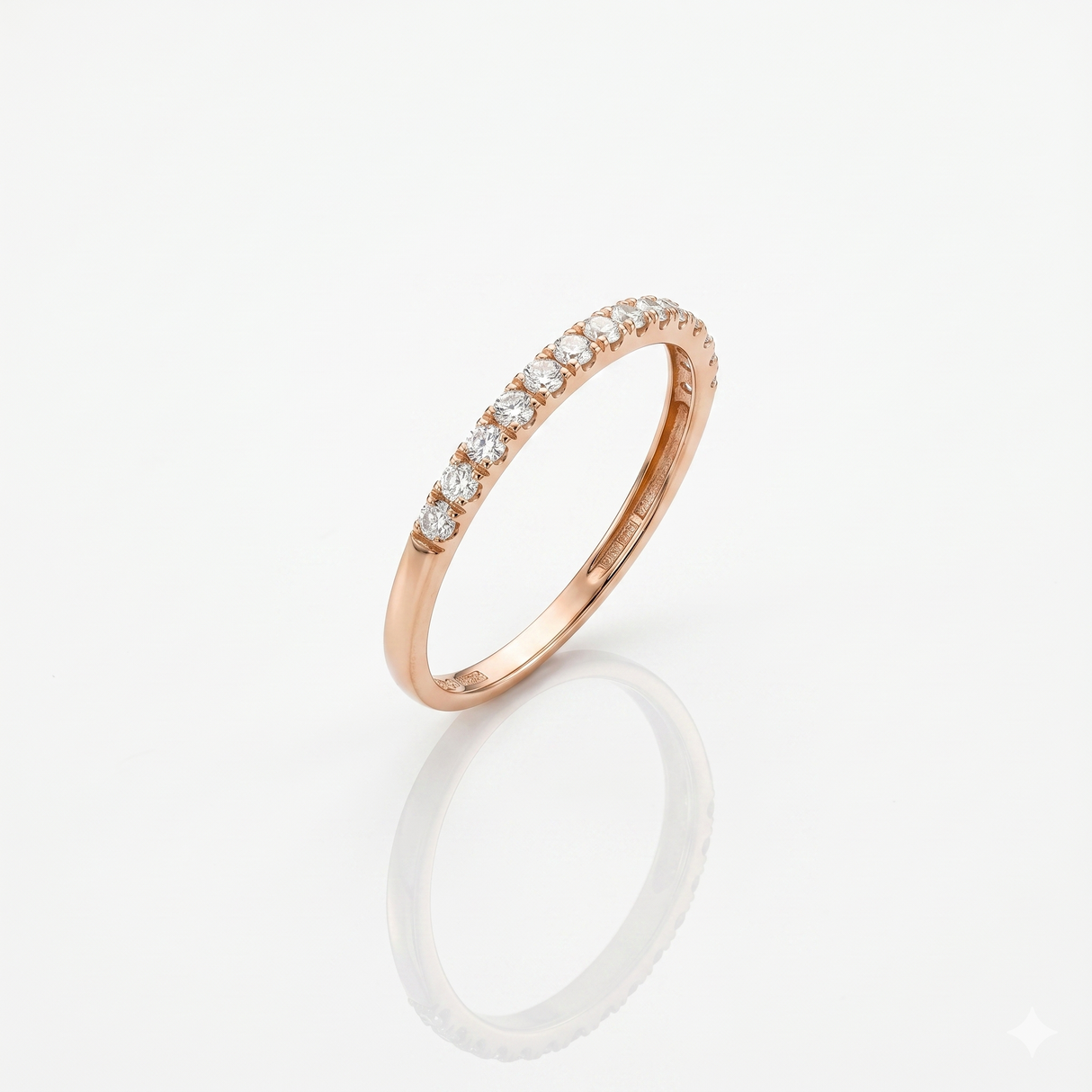 Anello Fedina Light in Oro Rosa e Diamanti 0.26