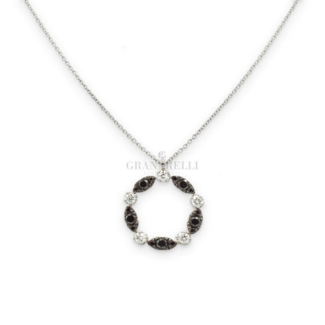 Girocollo Ghirlanda Diamanti bianchi e neri in Oro Bianco-Girocolli-CRIVELLI-Gioielleria Granarelli