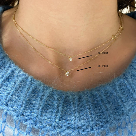 Girocollo Punto Luce Diamante 0.10kt Oro Giallo-Girocolli-RECARLO-Gioielleria Granarelli