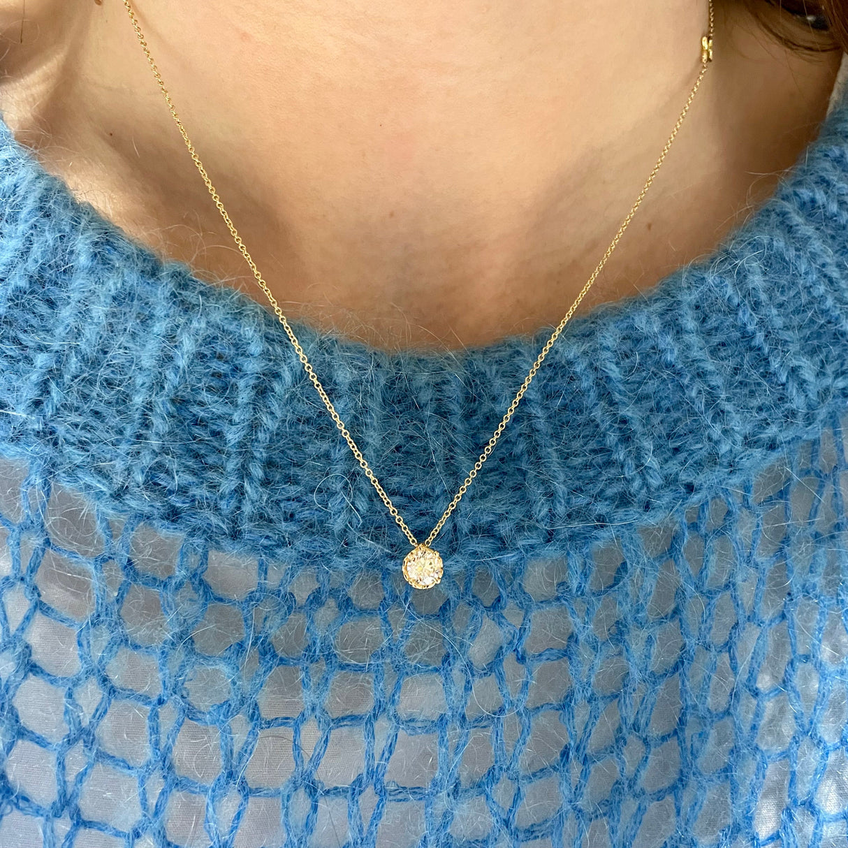 Girocollo Punto Luce Diamante 0.47kt Oro Giallo-Girocolli-RECARLO-Gioielleria Granarelli