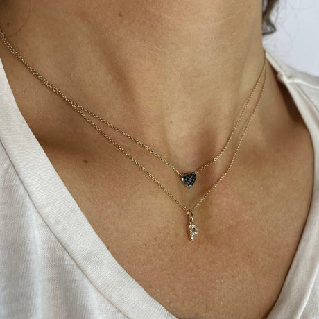 Girocolli Girocollo iniziale P  in Oro rosa con Diamanti CRIVELLI