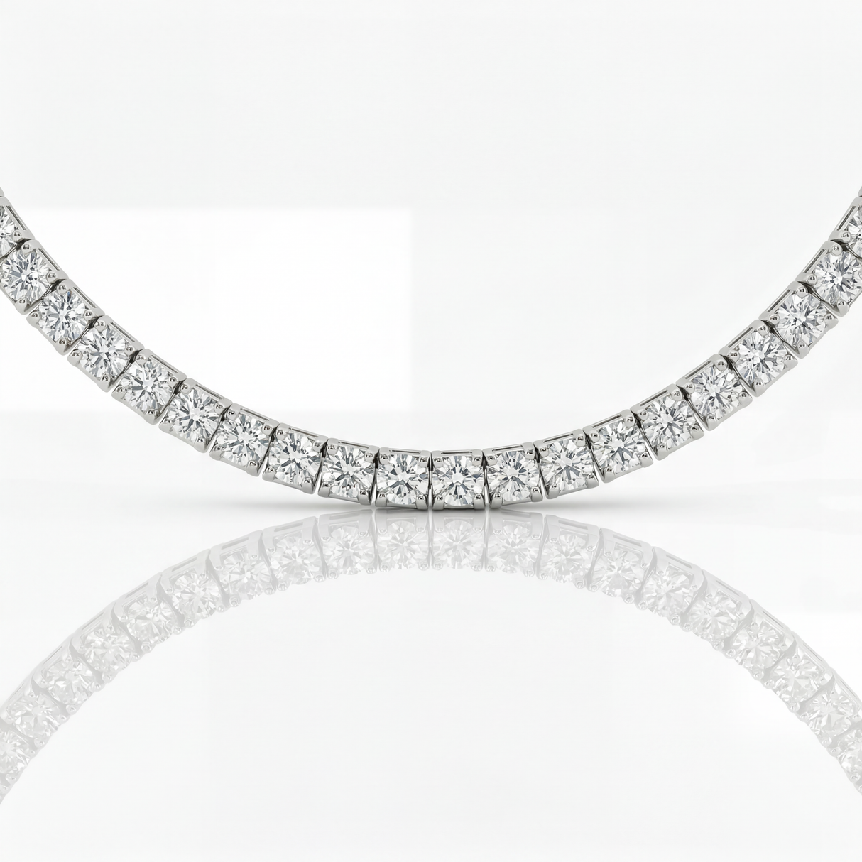 Girocollo Tennis Oro Bianco Diamanti 11.01 kt