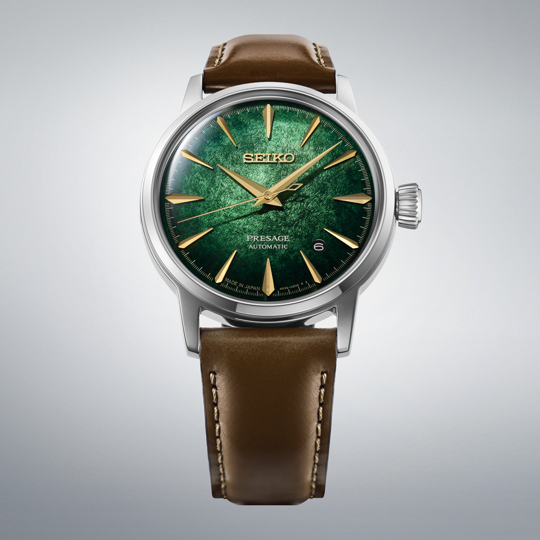 Presage Cocktail Time Pelle Verde 38,5mm