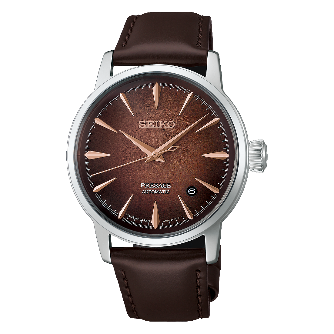Presage Cocktail Time Pelle Marrone 38,5mm