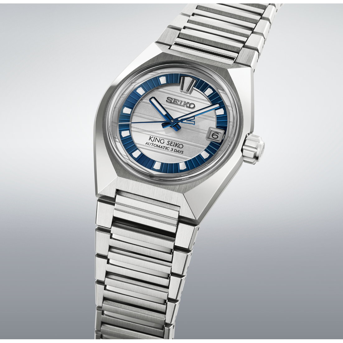King Seiko Vanac Automatico Bianco/Blu Acciaio 41mm Ediz.Lim.