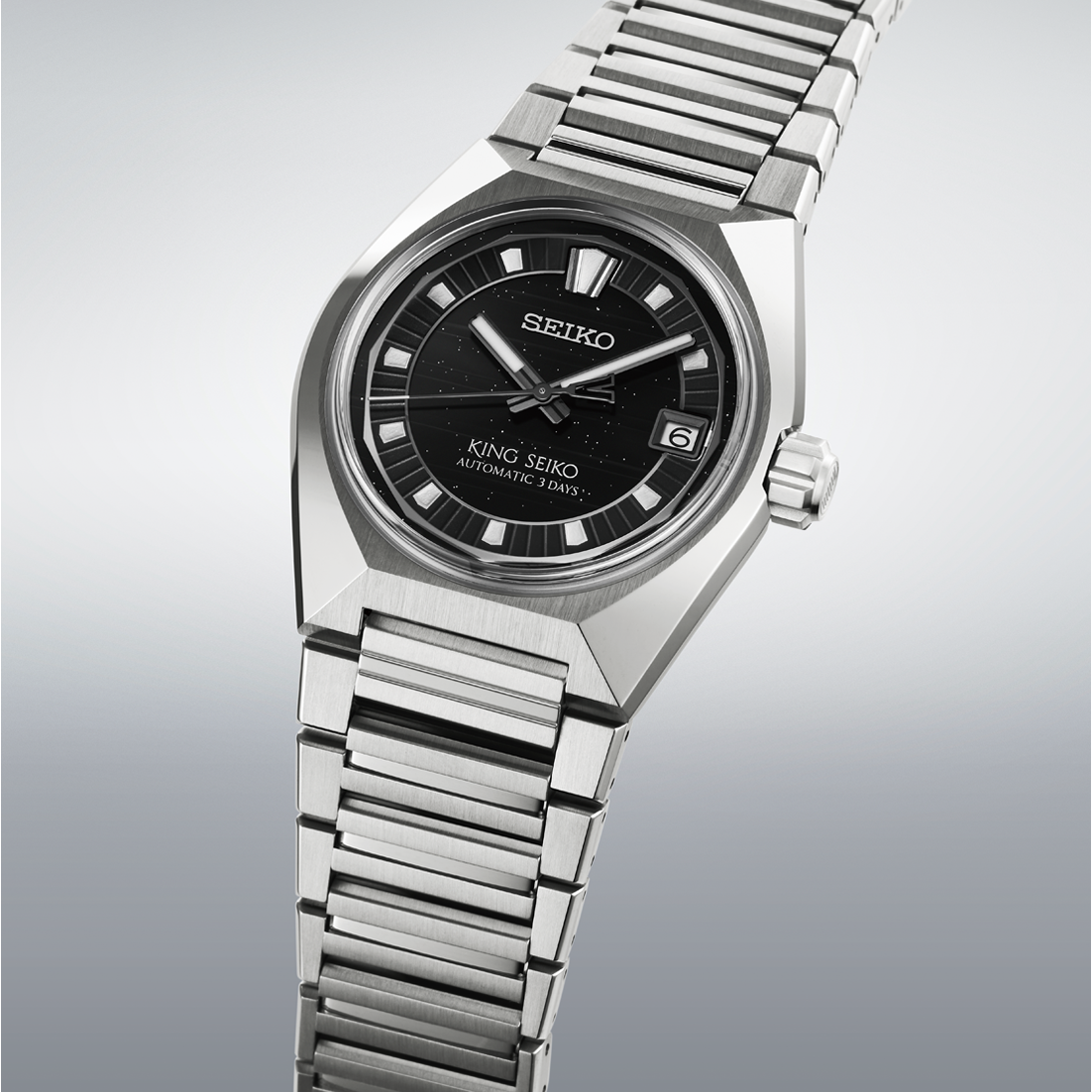 King Seiko Vanac Automatico Nero Acciaio 41mm