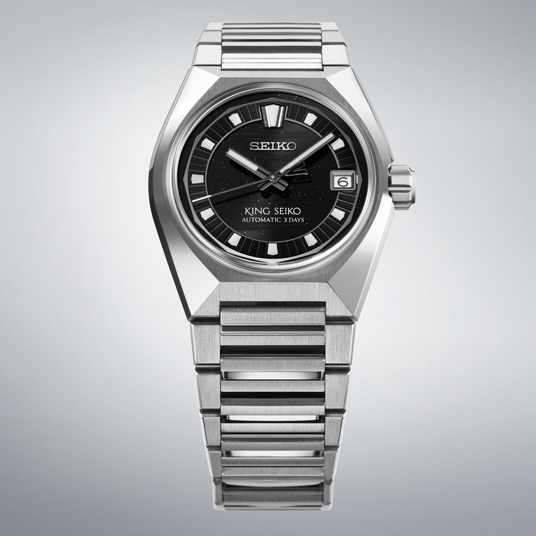 King Seiko Vanac Automatico Nero Acciaio 41mm