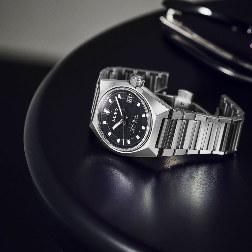 King Seiko Vanac Automatico Nero Acciaio 41mm