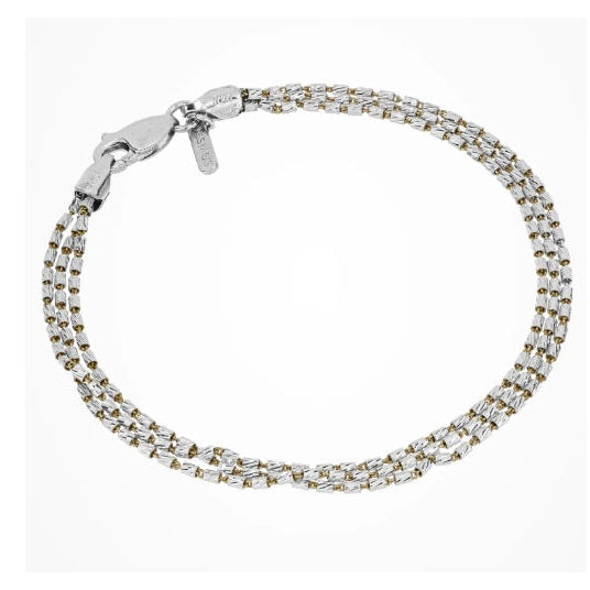 Bracciale in Argento e Oro Giallo Harmony