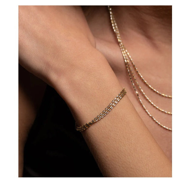 Bracciale in Argento e Oro Giallo Harmony