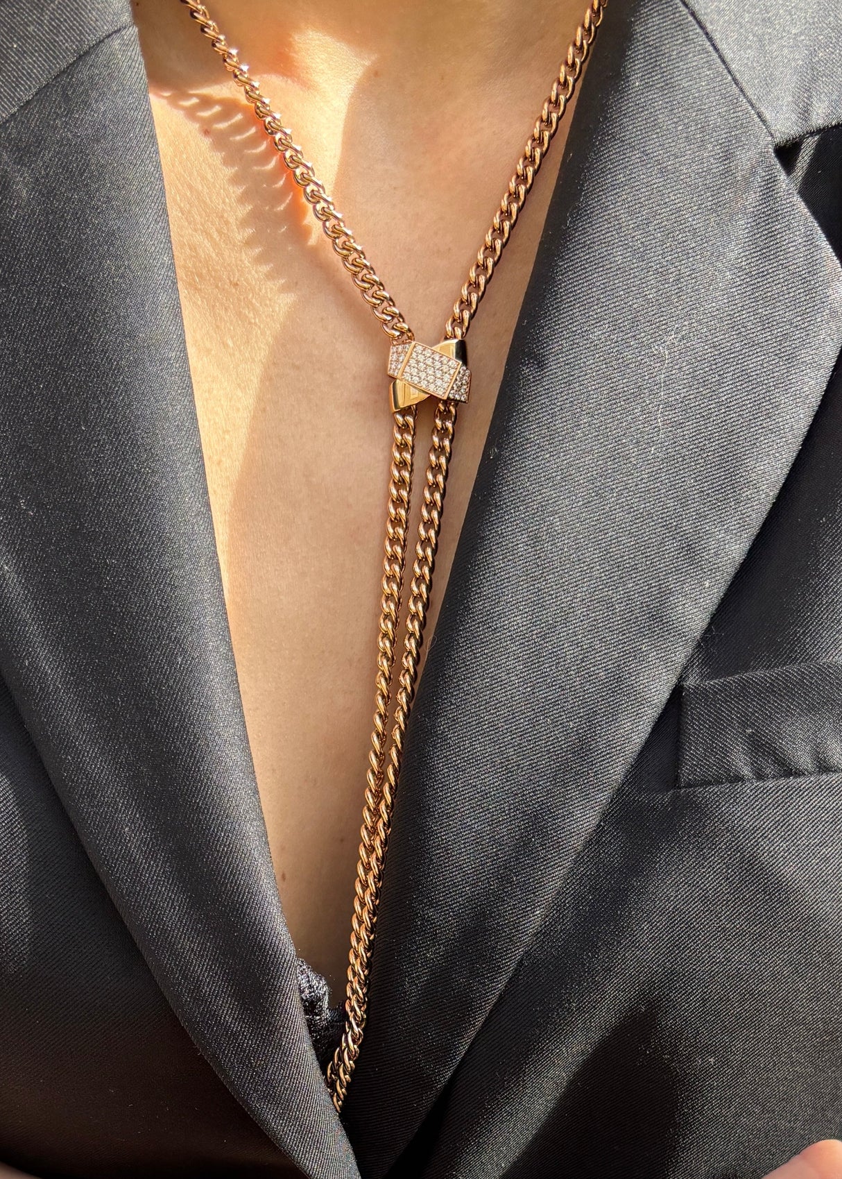 Collana Cravattino Pavè