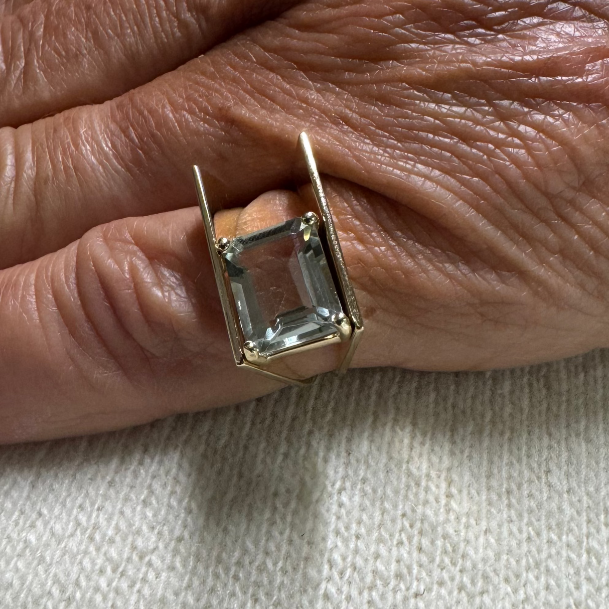 Anello in Oro Giallo 9kt con Ametista Verde