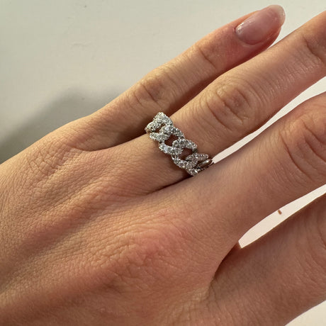 Anello Groumette in Oro Bianco e Diamanti ct 0.50-Anelli-CRIVELLI-Gioielleria Granarelli