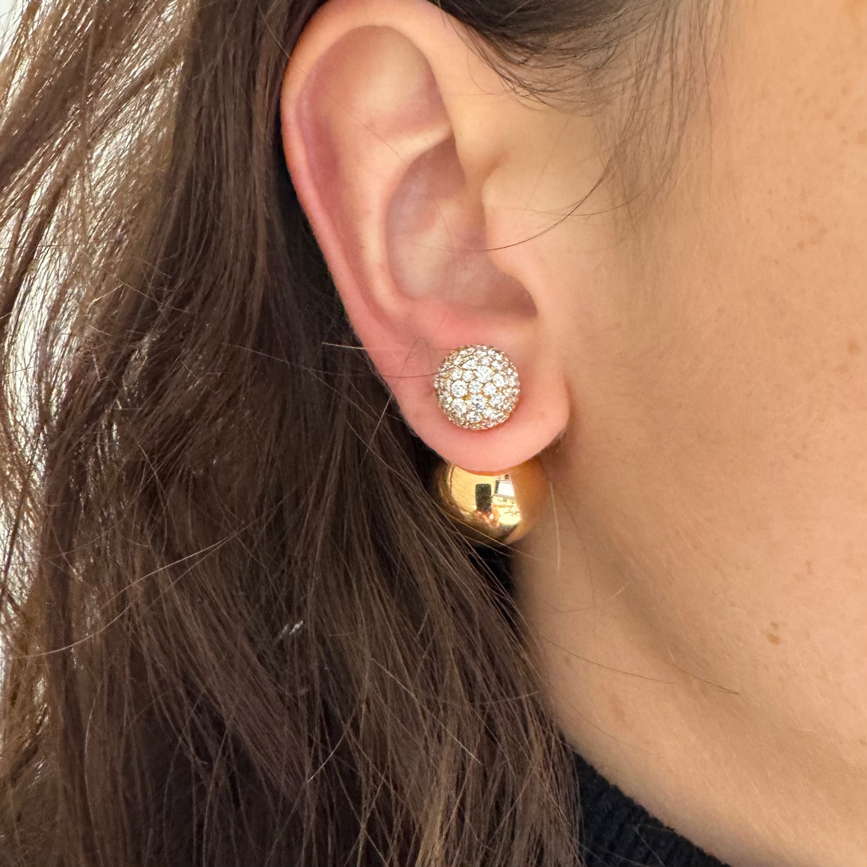 Orecchini Boule Diamanti in Oro Rosa