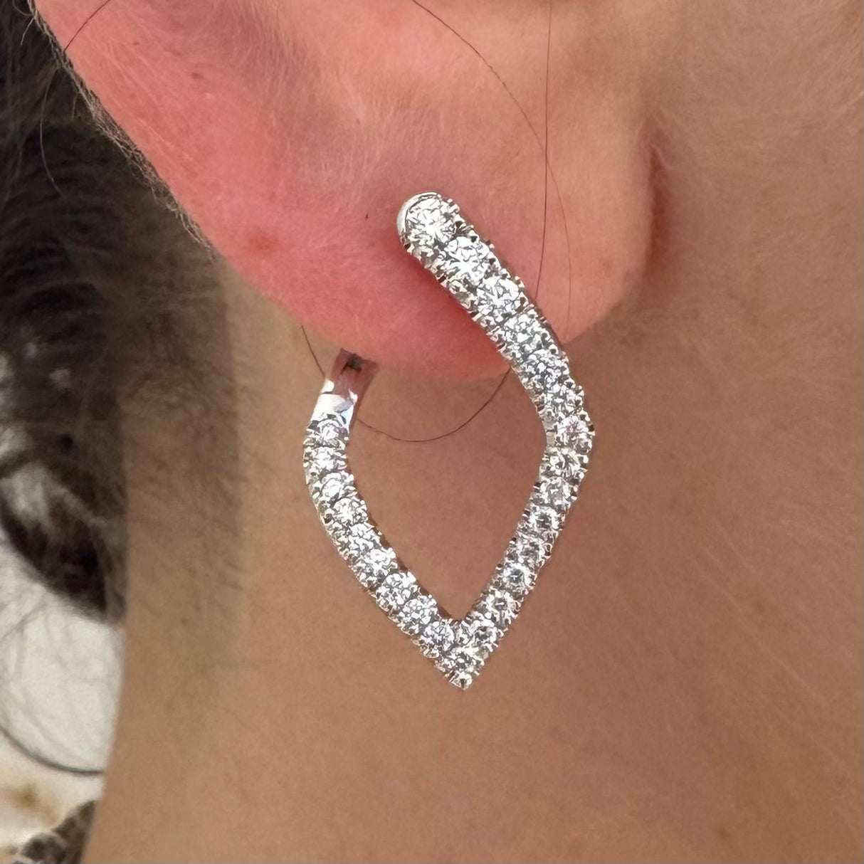 Orecchini di Diamanti In Oro Bianco