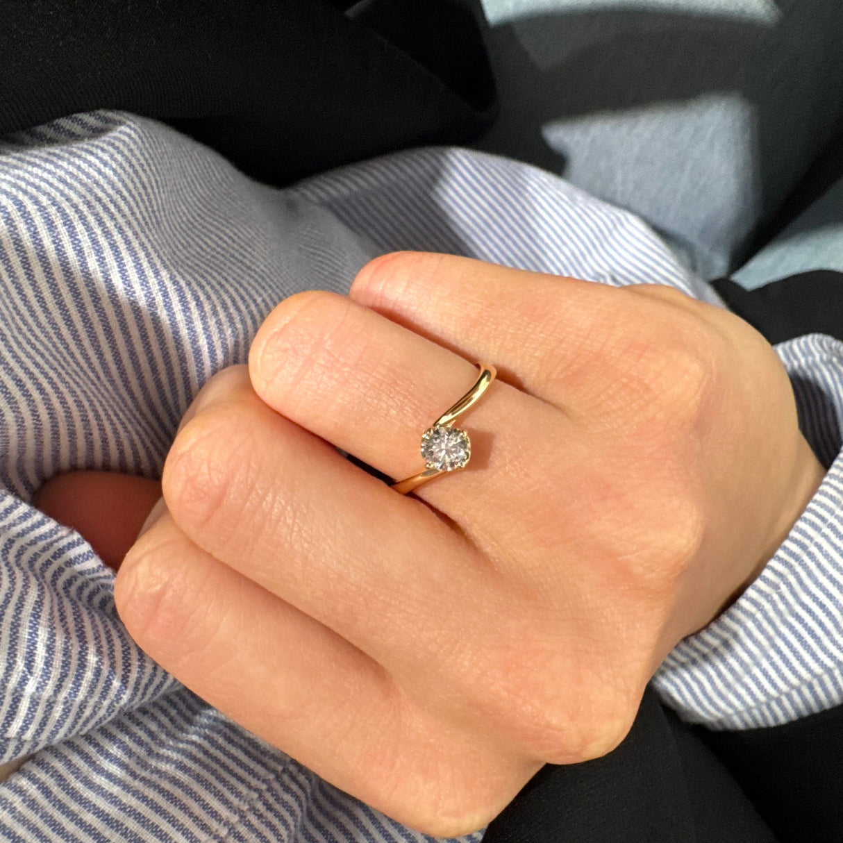 Anello Solitario Valentine 0.51ct in Oro Giallo e Diamante
