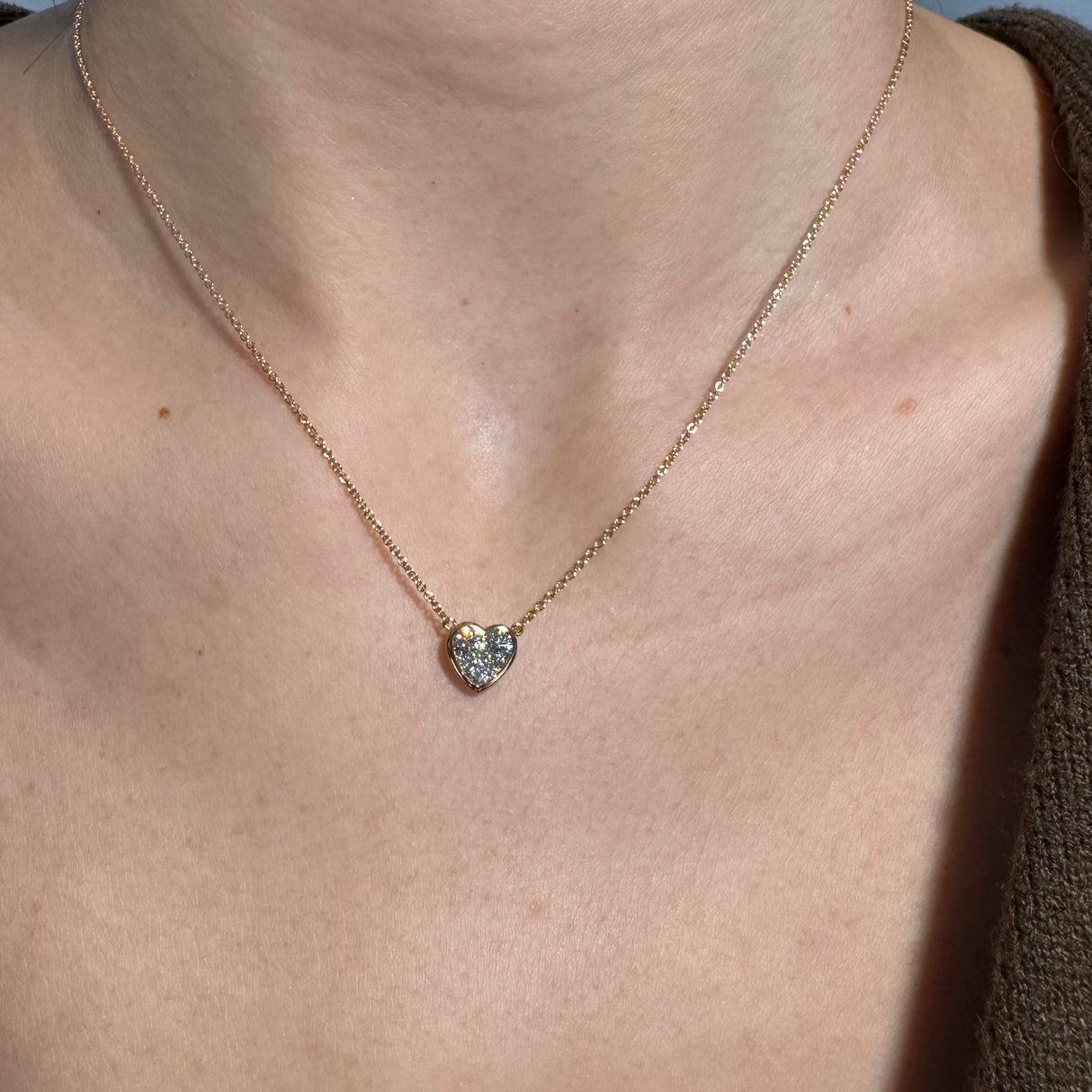 Girocollo Cuoricini Diamanti in Oro Rosa