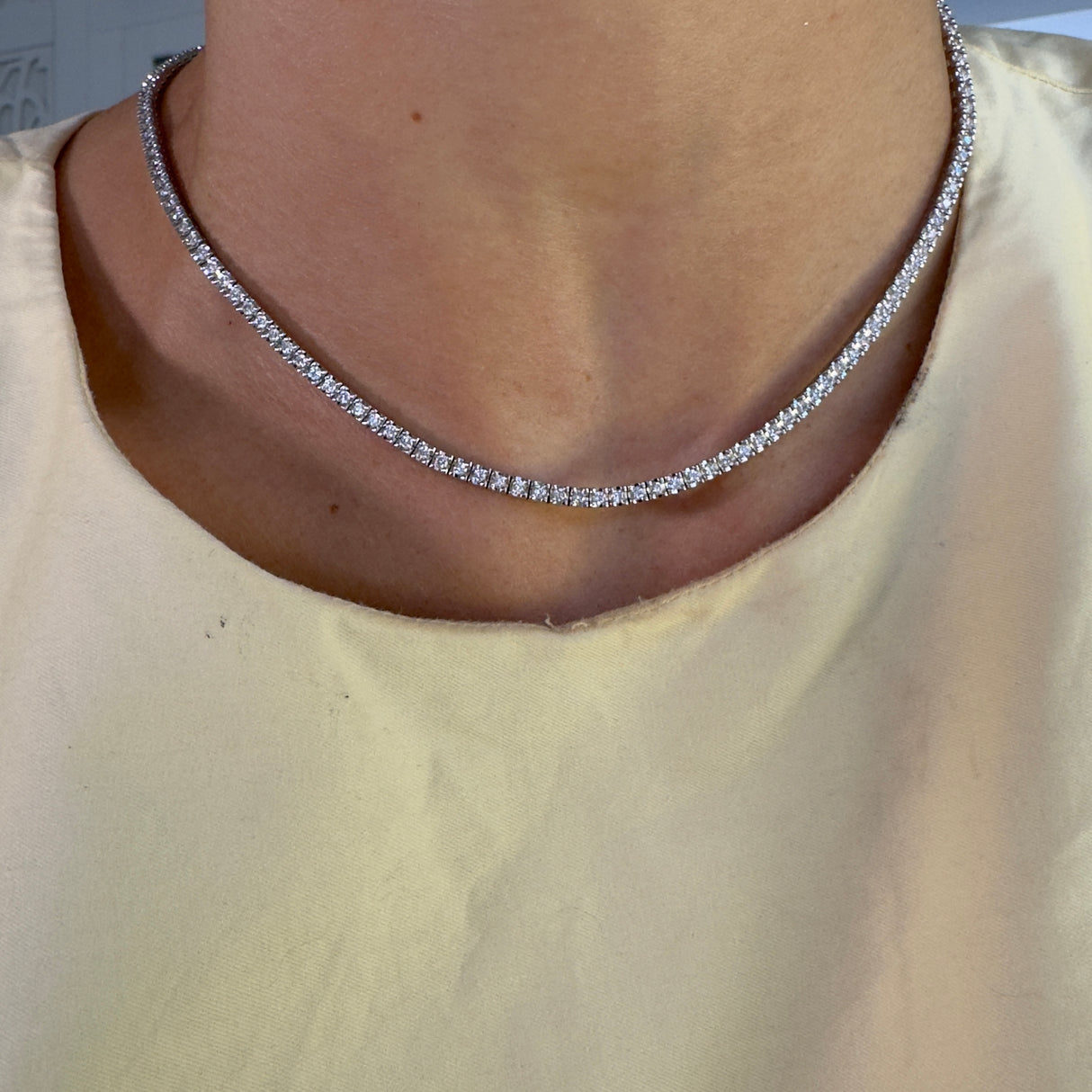 Girocollo tennis in oro bianco 3.00kt