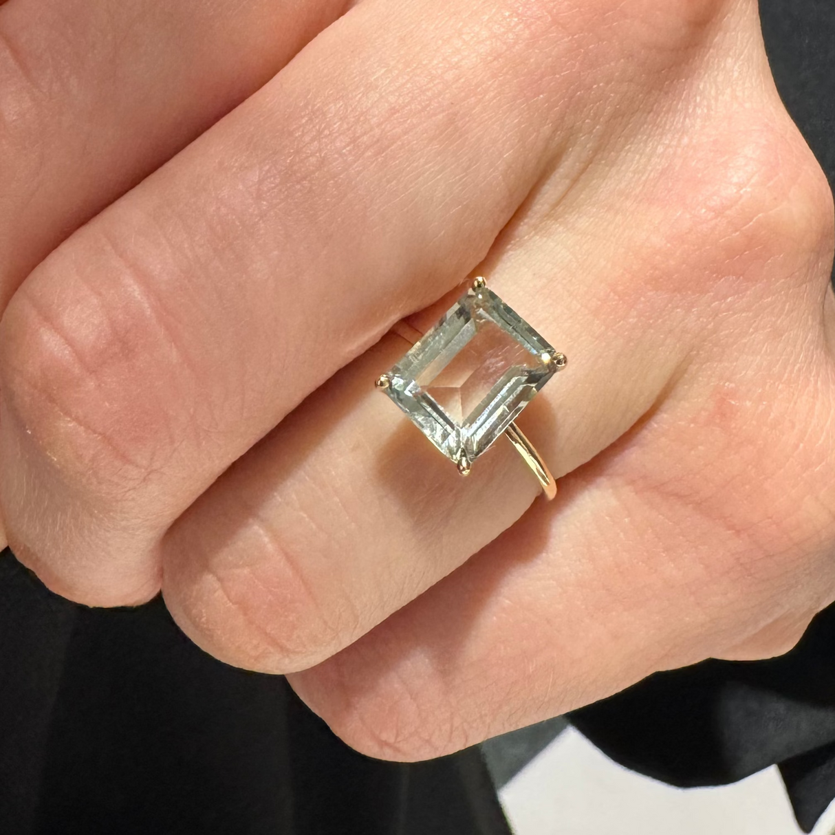 Ottal green Amethyst ring 10x8