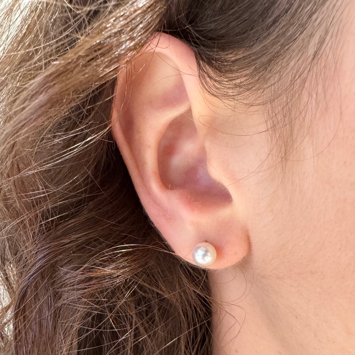 Orecchini perle 6,5 mm oro 9kt