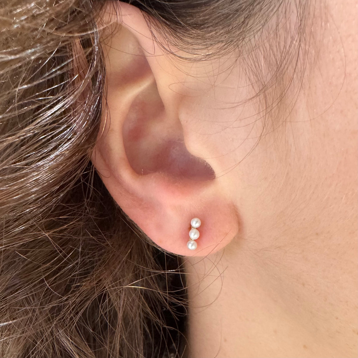 Orecchini barretta perle oro 9kt