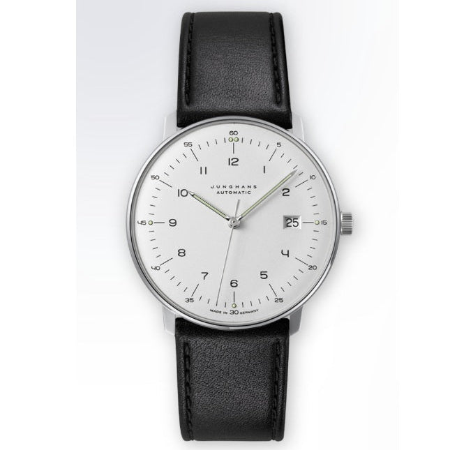 Max Bill Automatic Quadrante Argento Cinturino Pelle