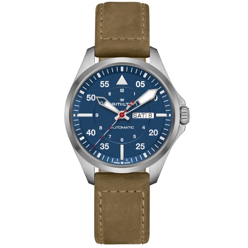 Khaki Aviation Pilot Day Date Auto - Air - Glaciers Edition-Orologi-HAMILTON-Gioielleria Granarelli