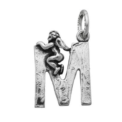 Charm Lettera M con Angelo