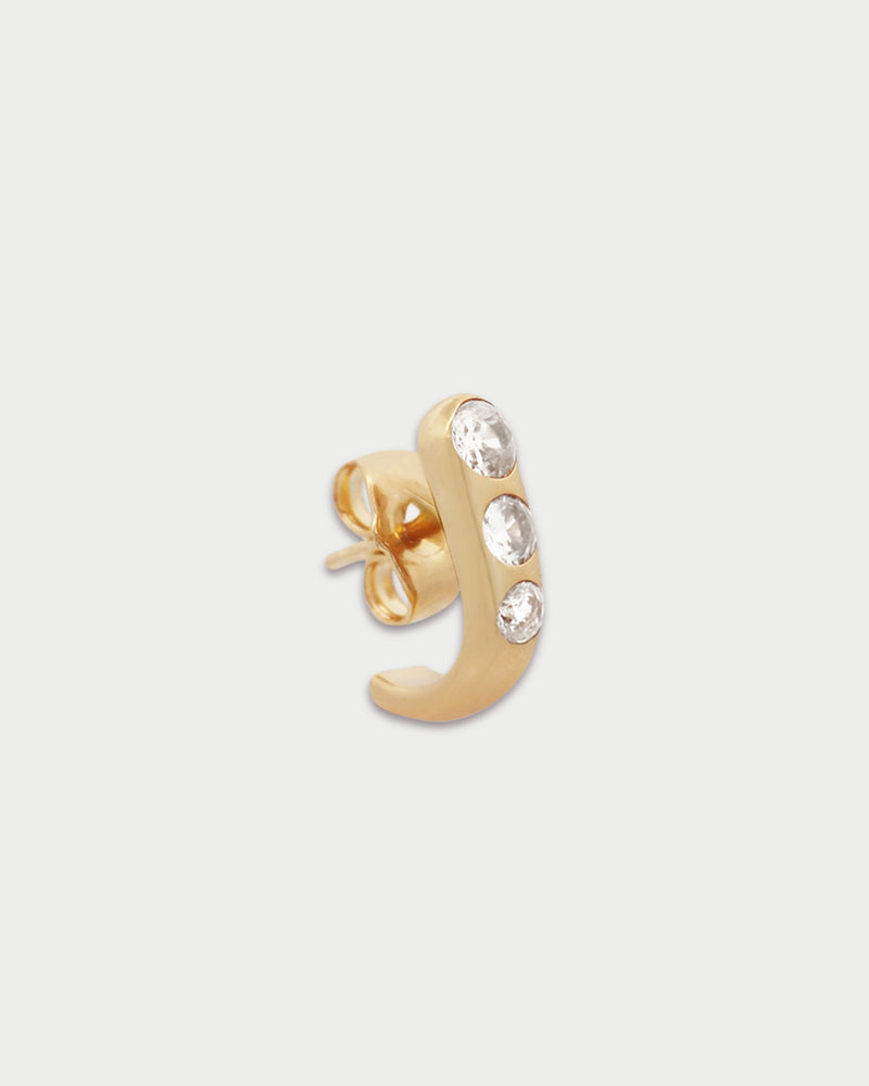 Mono-orecchino Triple Zirconia Mini