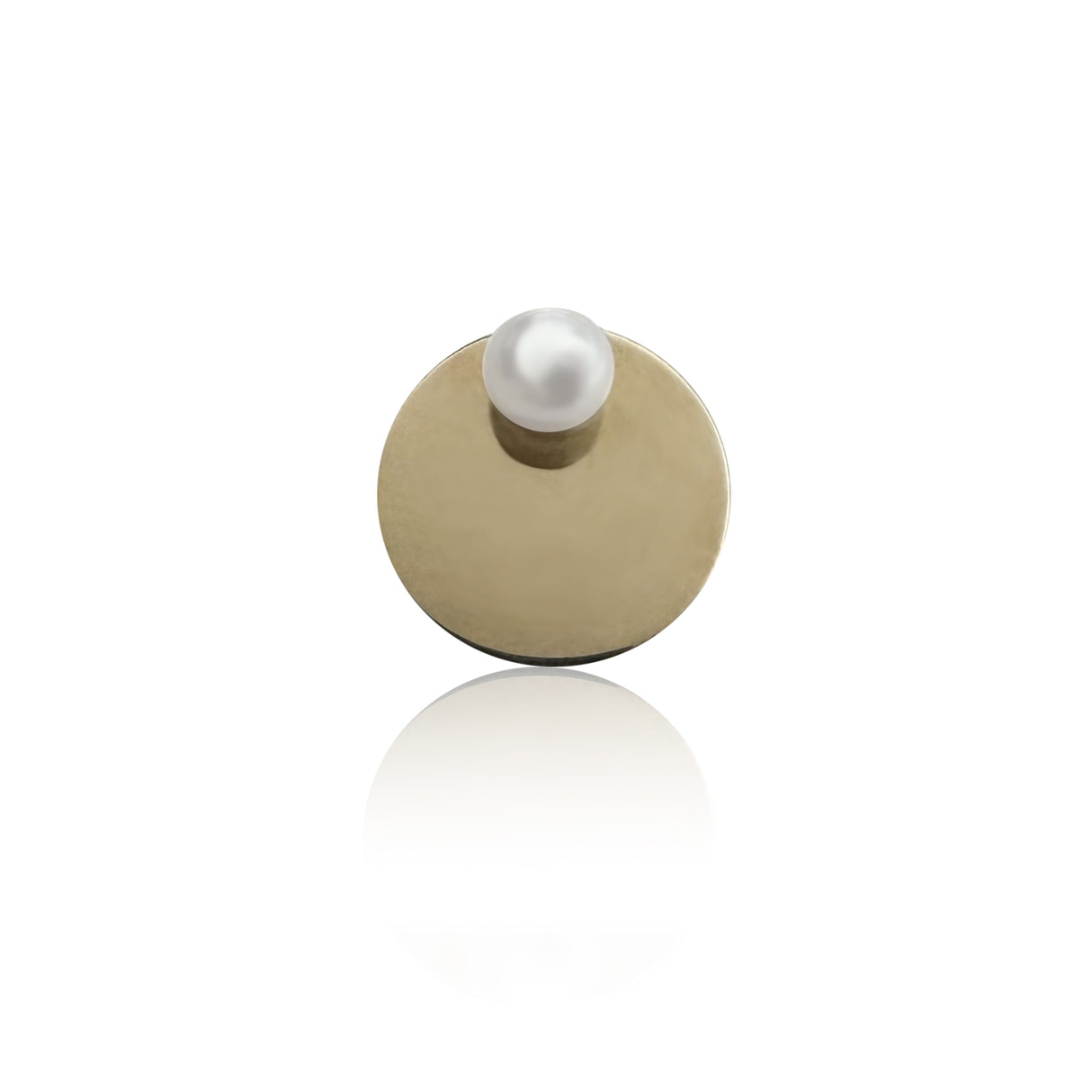 Mono Orecchino con piastra 6,5 mm oro 9kt