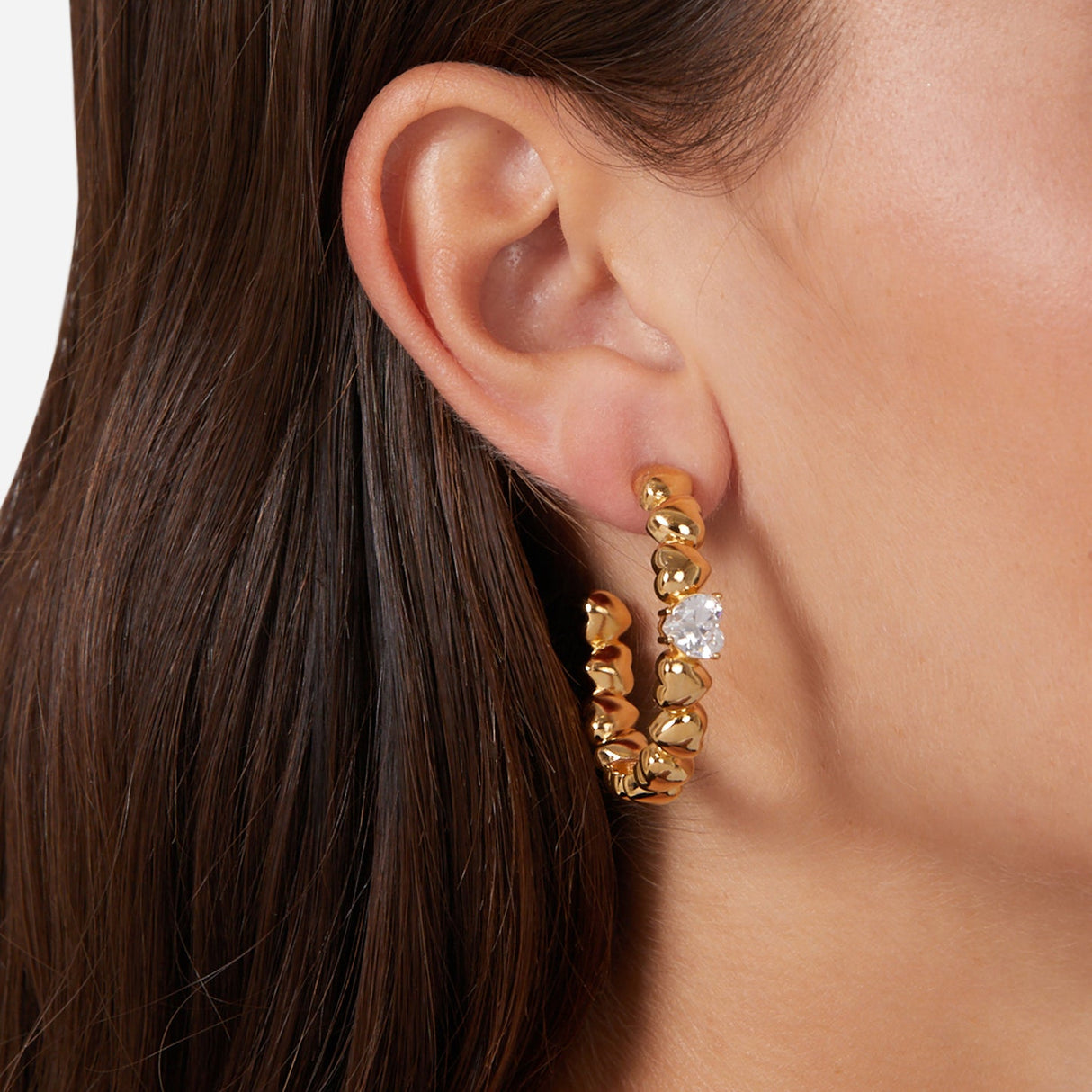 Orecchini Cerchi Grandi Cuoricino