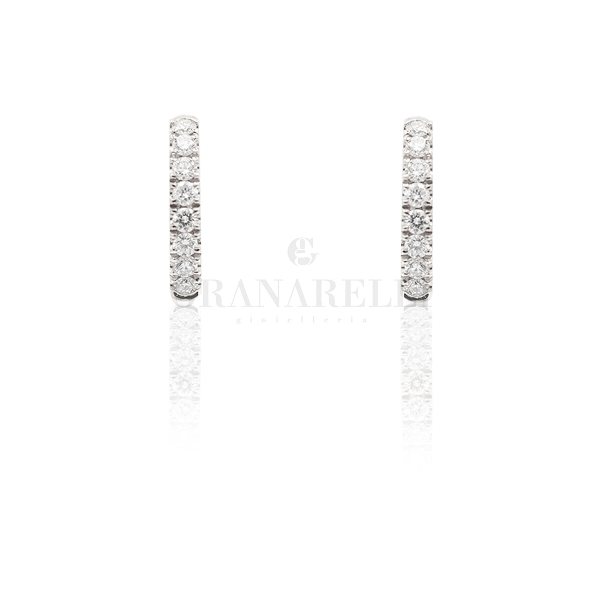 White gold diamond circle earrings